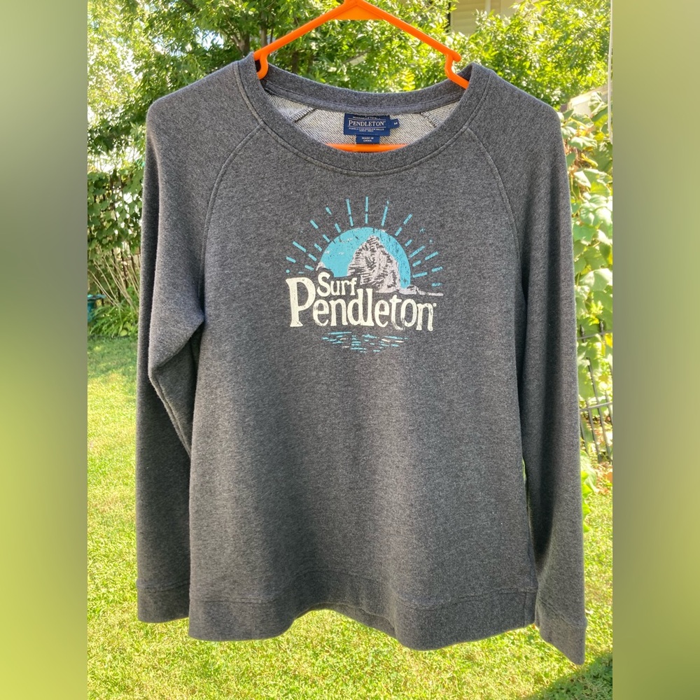 Surf PENDLETON Women’s Crewneck Sweatshirt Pullover Gray Size Medium